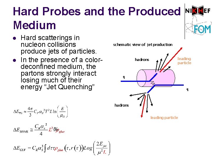 Hard Probes and the Produced Medium l l Hard scatterings in nucleon collisions produce