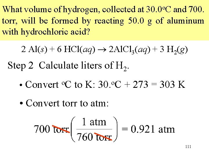 What volume of hydrogen, collected at 30. 0 o. C and 700. torr, will