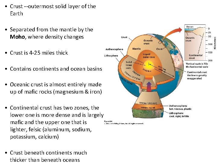 • Crust --outermost solid layer of the Earth • Separated from the mantle • Crust --outermost solid layer of the Earth • Separated from the mantle