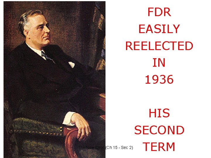 FDR EASILY REELECTED IN 1936 The New Deal (Ch 15 - Sec 2) HIS