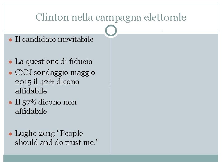 Clinton nella campagna elettorale ● Il candidato inevitabile ● La questione di fiducia ●