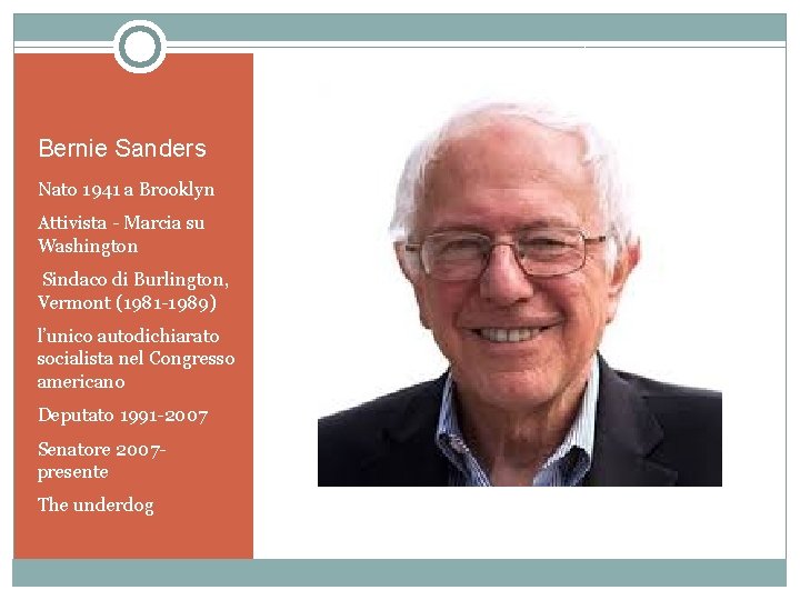 Bernie Sanders Nato 1941 a Brooklyn Attivista - Marcia su Washington Sindaco di Burlington,