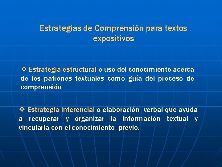 Estrategias de Comprensión para textos expositivos v Estrategia estructural o uso del conocimiento acerca