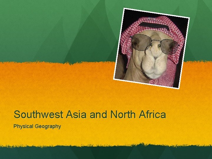 Southwest Asia and North Africa Physical Geography 