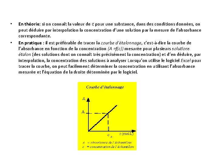 • • En théorie: si on connaît la valeur de pour une substance, • • En théorie: si on connaît la valeur de pour une substance,