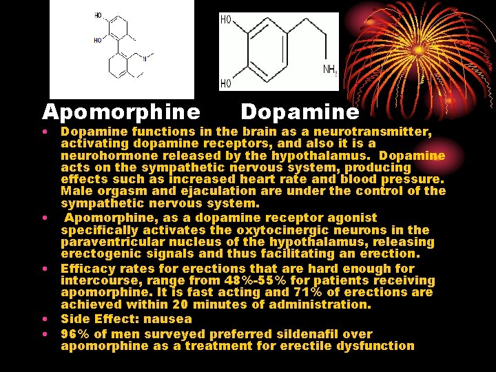 Apomorphine Dopamine • Dopamine functions in the brain as a neurotransmitter, activating dopamine receptors, Apomorphine Dopamine • Dopamine functions in the brain as a neurotransmitter, activating dopamine receptors,