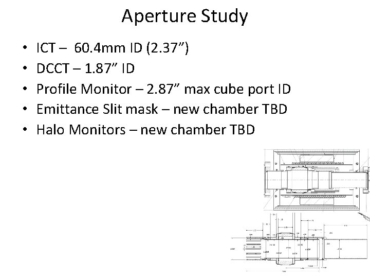 Aperture Study • • • ICT – 60. 4 mm ID (2. 37”) DCCT