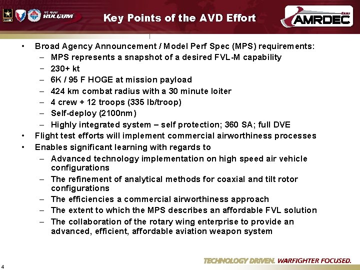 Key Points of the AVD Effort • • • 4 Broad Agency Announcement /