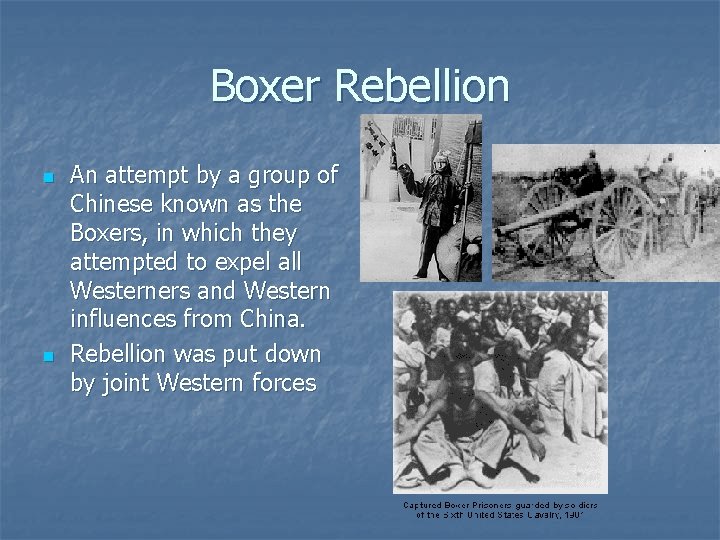 Boxer Rebellion n n An attempt by a group of Chinese known as the