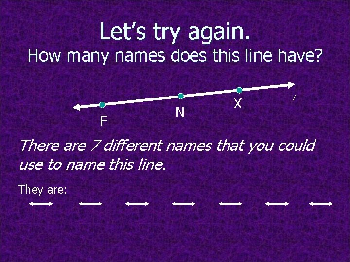 Let’s try again. How many names does this line have? F N X t