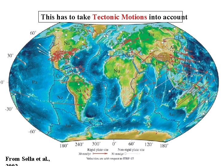 This has to take Tectonic Motions into account Tectonic Motions From Sella et al.