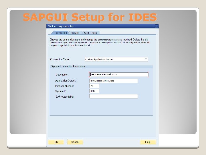 SAPGUI Setup for IDES 