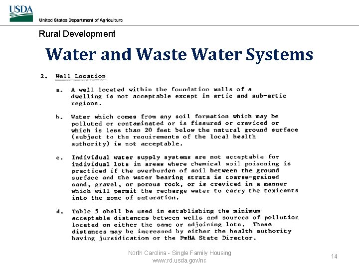 Rural Development Water and Waste Water Systems North Carolina - Single Family Housing www.