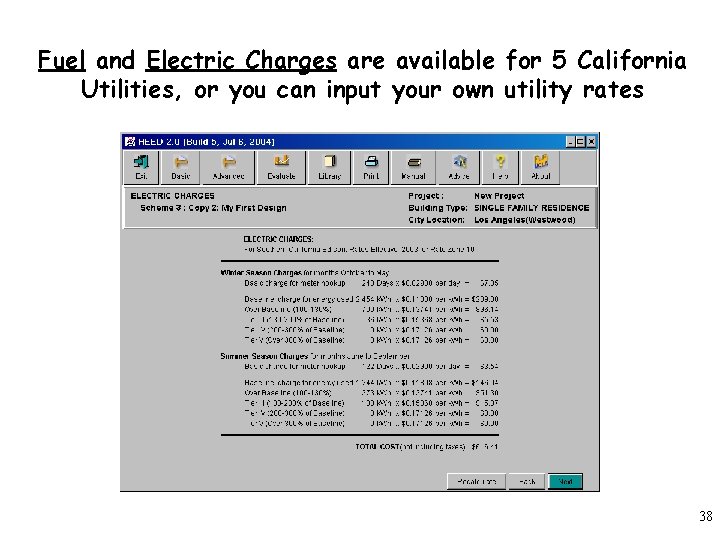 Fuel and Electric Charges are available for 5 California Utilities, or you can input