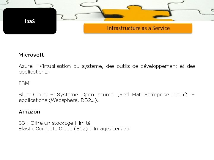 Iaa. S Microsoft Azure : Virtualisation du système, des outils de développement et des