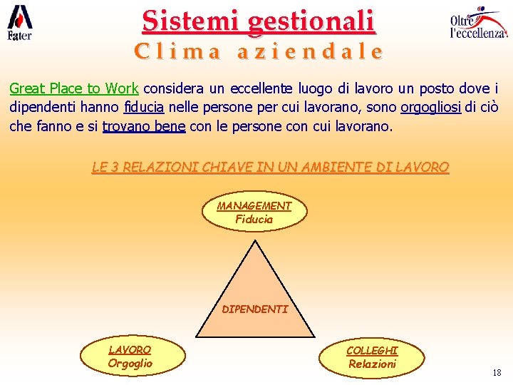 Sistemi gestionali Clima aziendale Great Place to Work considera un eccellente luogo di lavoro