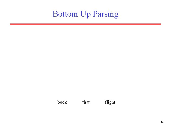 Bottom Up Parsing book that flight 44 