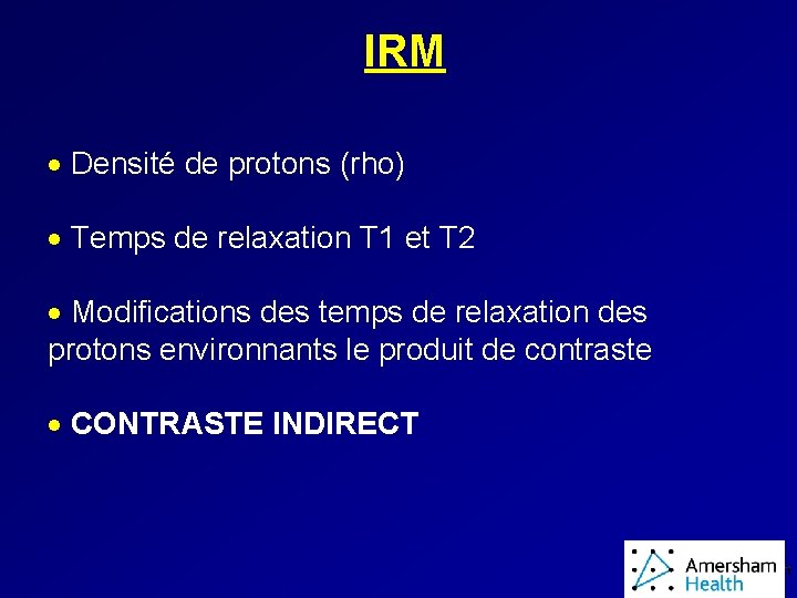 IRM · Densité de protons (rho) · Temps de relaxation T 1 et T