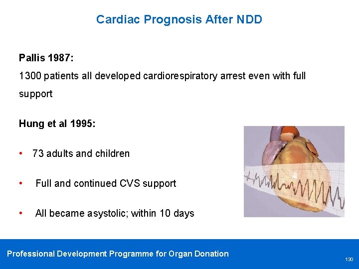 Cardiac Prognosis After NDD Pallis 1987: 1300 patients all developed cardiorespiratory arrest even with