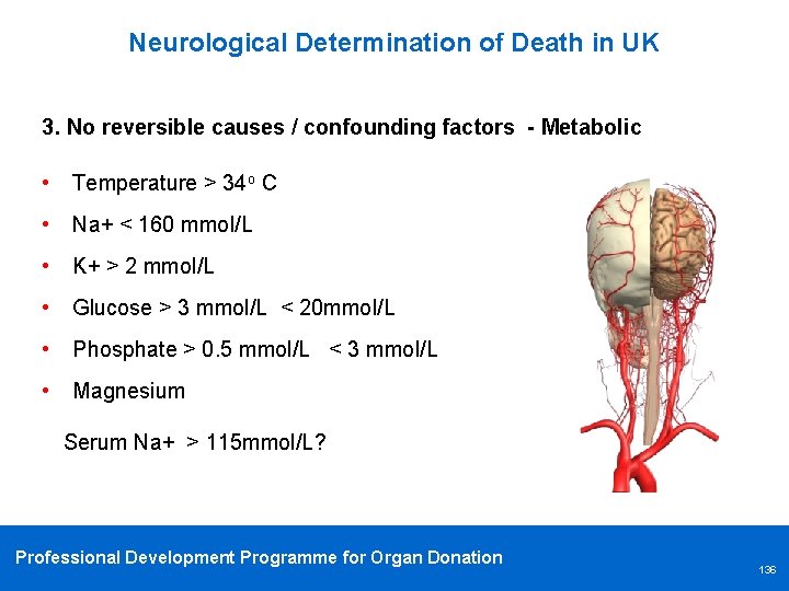 Neurological Determination of Death in UK 3. No reversible causes / confounding factors -