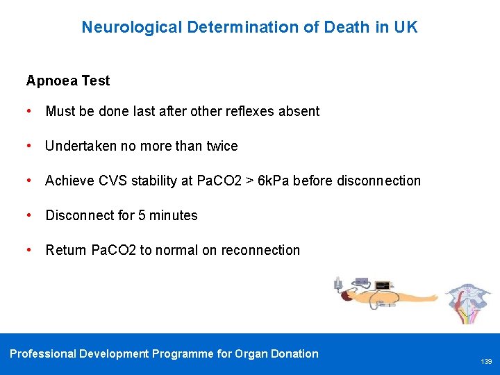 Neurological Determination of Death in UK Apnoea Test • Must be done last after