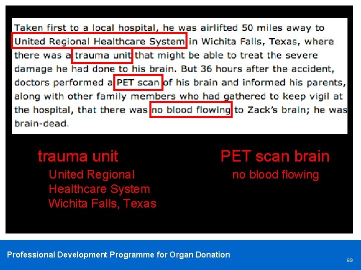 trauma unit PET scan brain United Regional Healthcare System Wichita Falls, Texas Professional Development