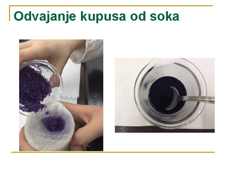 Odvajanje kupusa od soka 