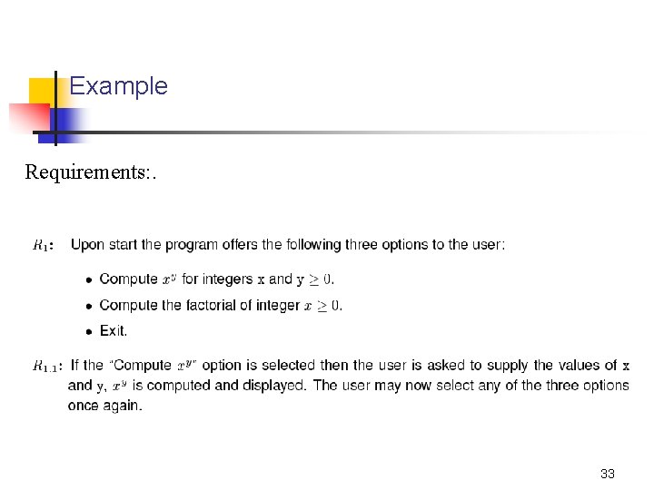 Example Requirements: . 33 