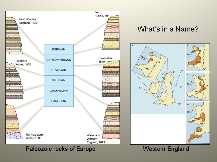 What’s in a Name? Paleozoic rocks of Europe Western England 