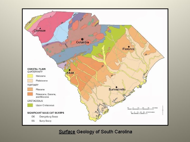 Surface Geology of South Carolina 