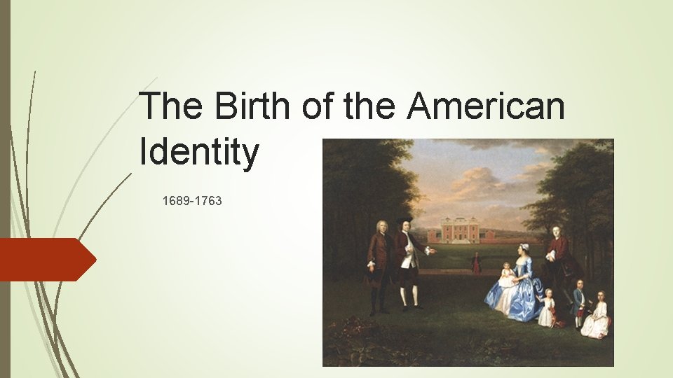 The Birth of the American Identity 1689 -1763 