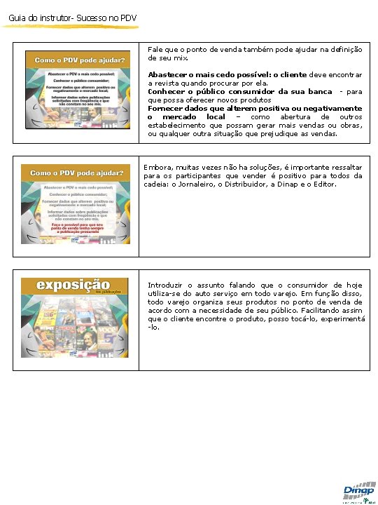 Guia do instrutor- Sucesso no PDV Fale que o ponto de venda também pode
