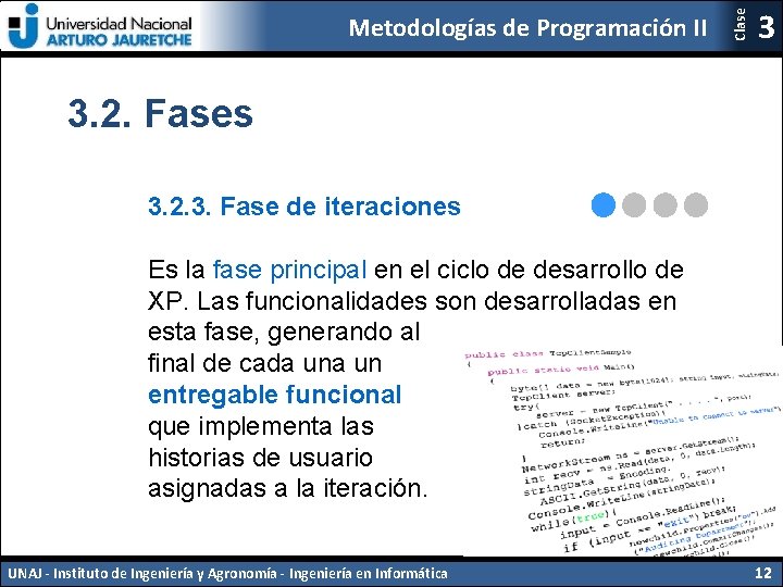 Clase Metodologías de Programación II 3 3. 2. Fases 3. 2. 3. Fase de