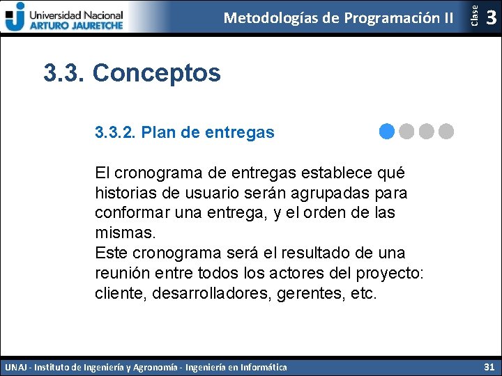 Clase Metodologías de Programación II 3 3. 3. Conceptos 3. 3. 2. Plan de