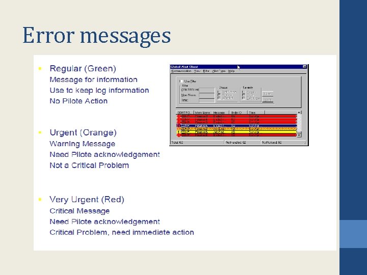 Error messages Error messages