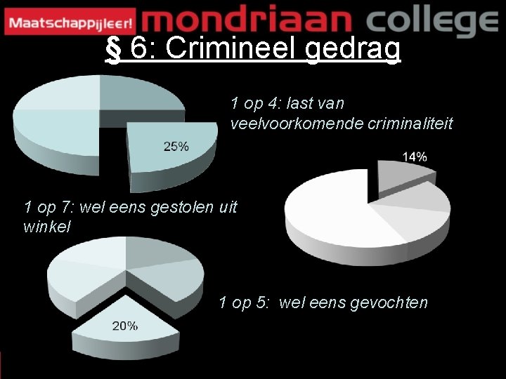 § 6: Crimineel gedrag 1 op 4: last van veelvoorkomende criminaliteit 1 op 7: