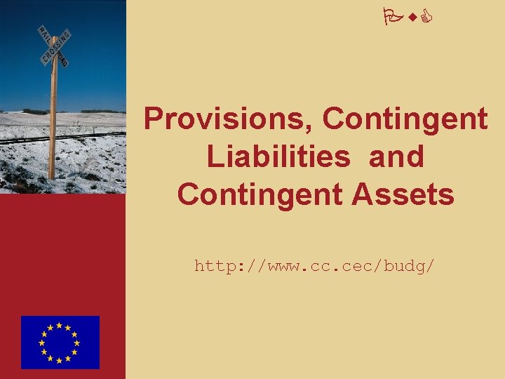 Pw. C Provisions, Contingent Liabilities and Contingent Assets http: //www. cc. cec/budg/ 
