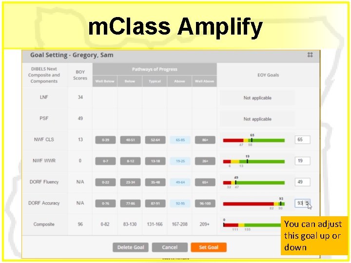 m. Class Amplify You can adjust this goal up or down 