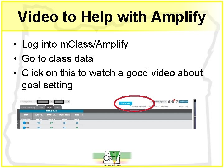 Video to Help with Amplify • Log into m. Class/Amplify • Go to class