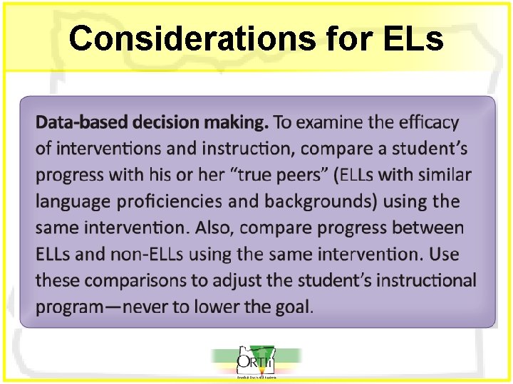 Considerations for ELs 