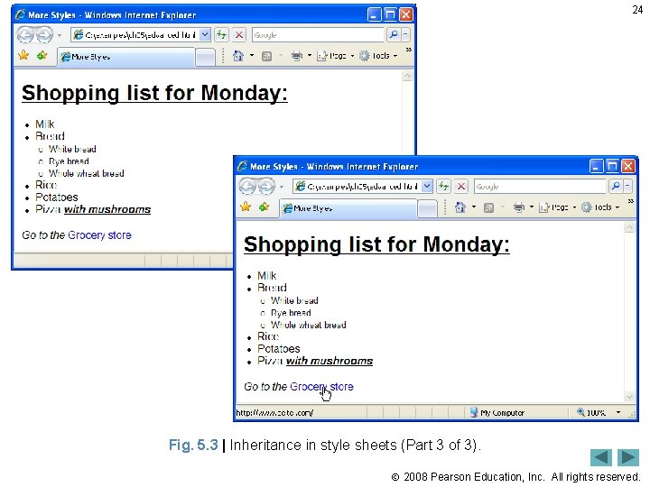 24 Fig. 5. 3 | Inheritance in style sheets (Part 3 of 3). 2008