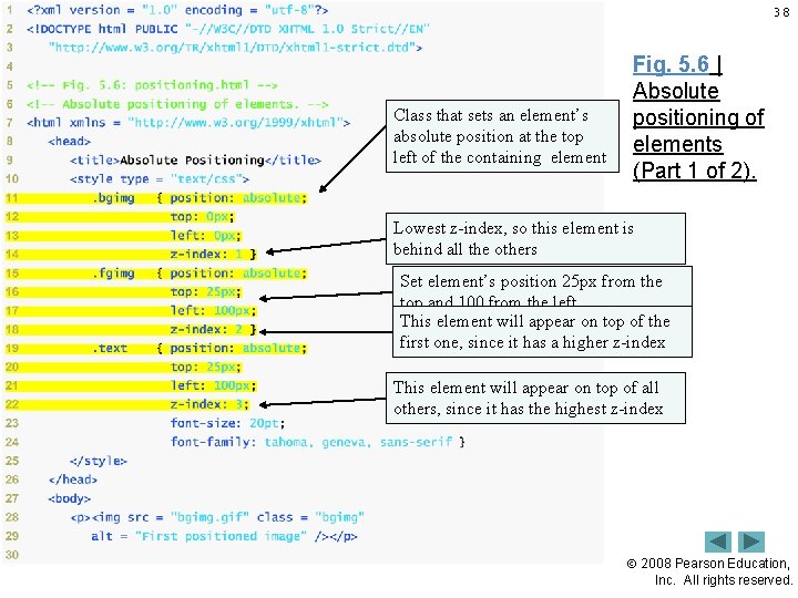 38 Class that sets an element’s absolute position at the top left of the