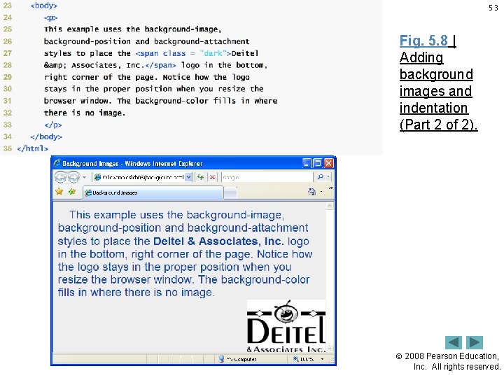 53 Fig. 5. 8 | Adding background images and indentation (Part 2 of 2).