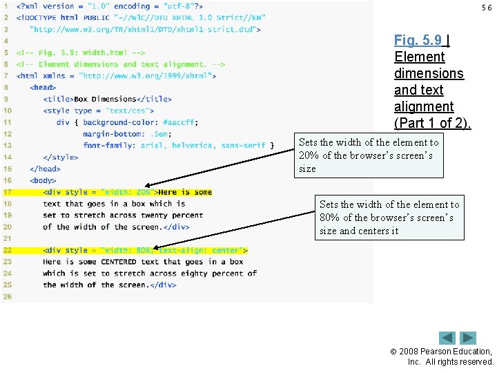 56 Fig. 5. 9 | Element dimensions and text alignment (Part 1 of 2).