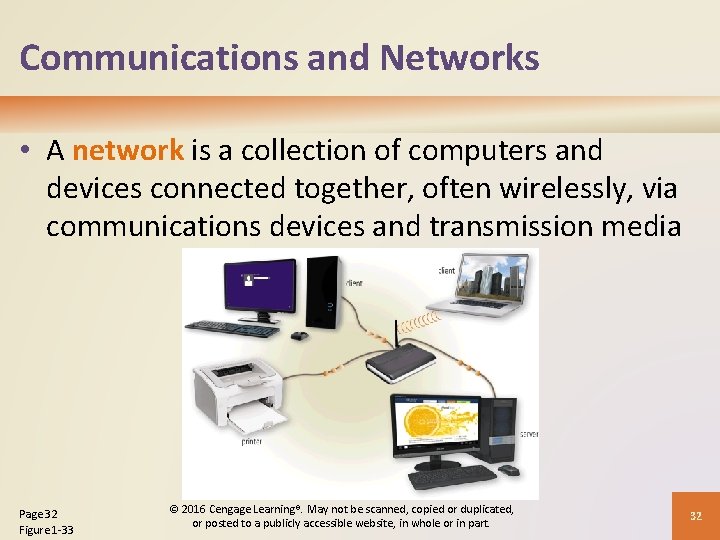 Communications and Networks • A network is a collection of computers and devices connected