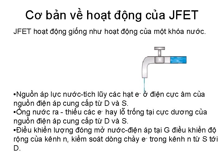 Cơ bản về hoạt động của JFET hoạt động giống như hoạt động của