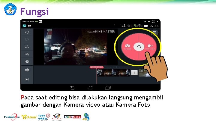 Fungsi Pada saat editing bisa dilakukan langsung mengambil gambar dengan Kamera video atau Kamera