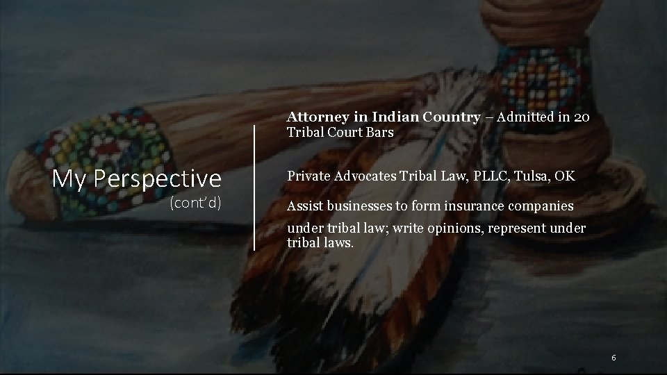 Attorney in Indian Country – Admitted in 20 Tribal Court Bars My Perspective (cont’d)