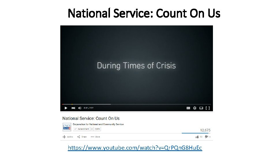 National Service: Count On Us https: //www. youtube. com/watch? v=Qr. PQn. G 8 Hu.