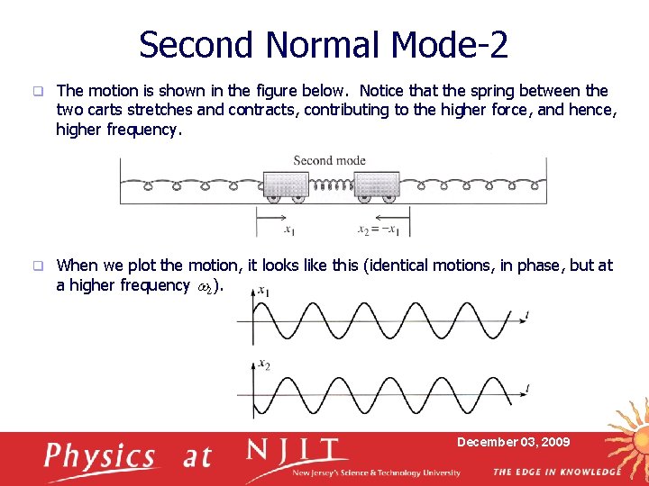 Second Normal Mode-2 q The motion is shown in the figure below. Notice that